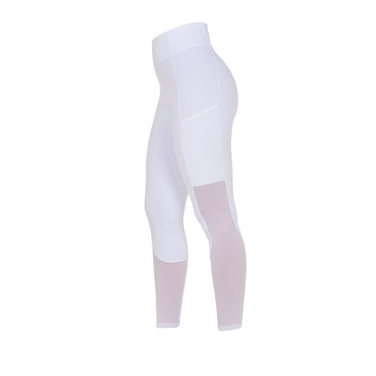 Equestro Women's full grip leggings with perforated inserts