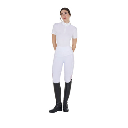 Equestro Women's full grip leggings with perforated inserts