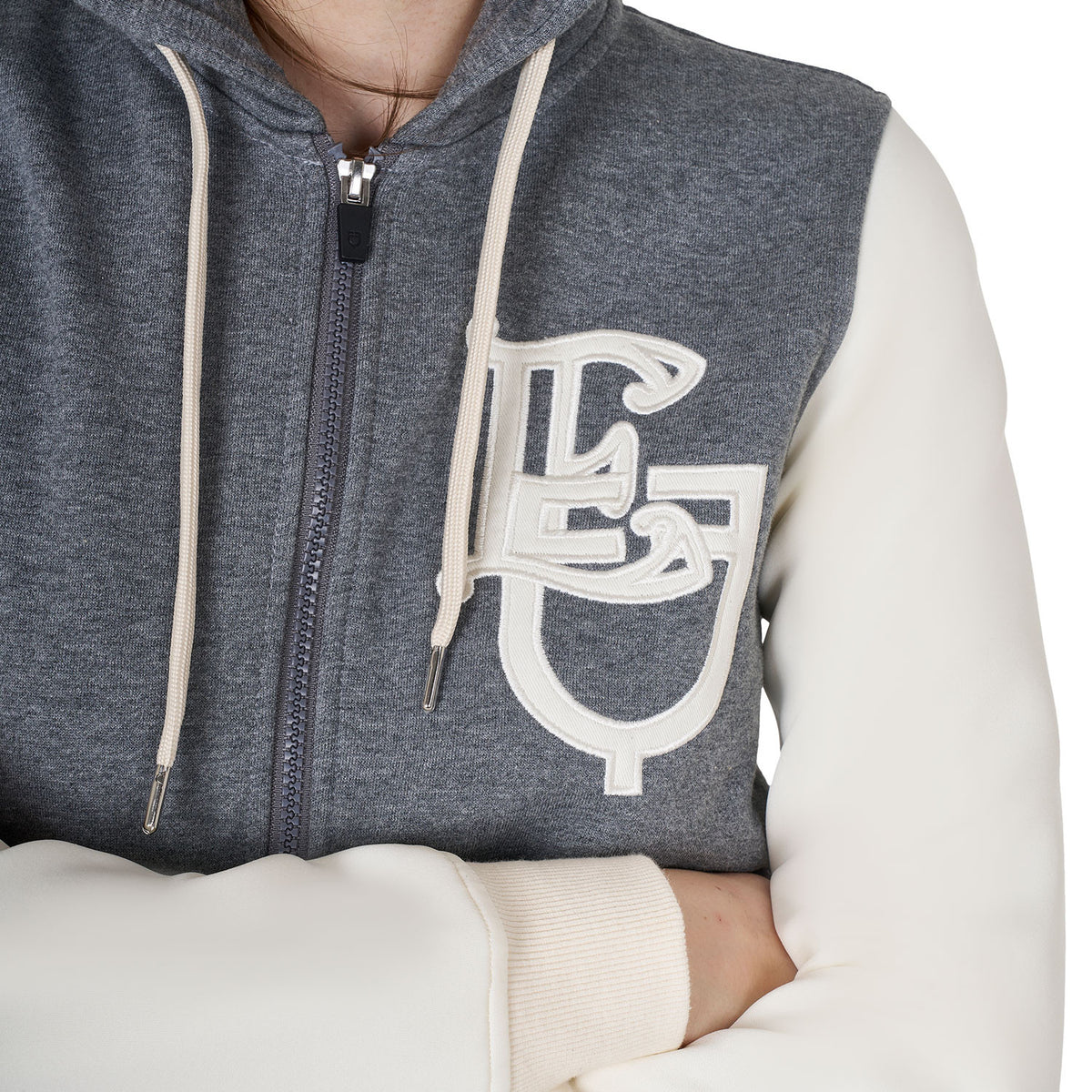 Equestro Women's EQ two tone hoodie with front zip