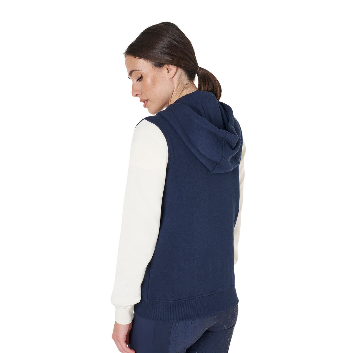 Equestro Women's EQ two tone hoodie with front zip