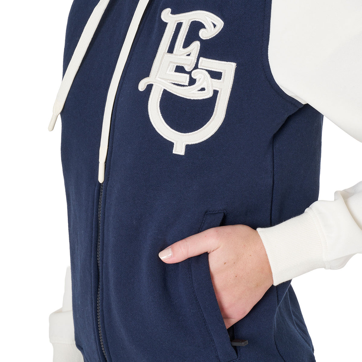 Equestro Women's EQ two tone hoodie with front zip