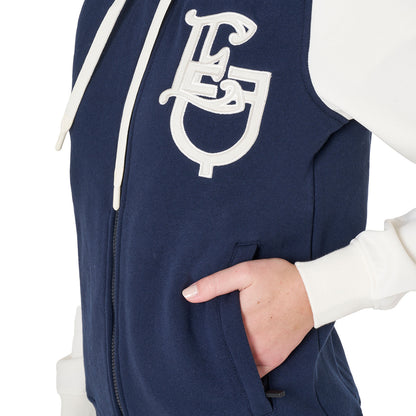 Equestro Women's EQ two tone hoodie with front zip
