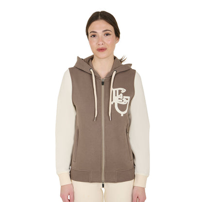 Equestro Women's EQ two tone hoodie with front zip