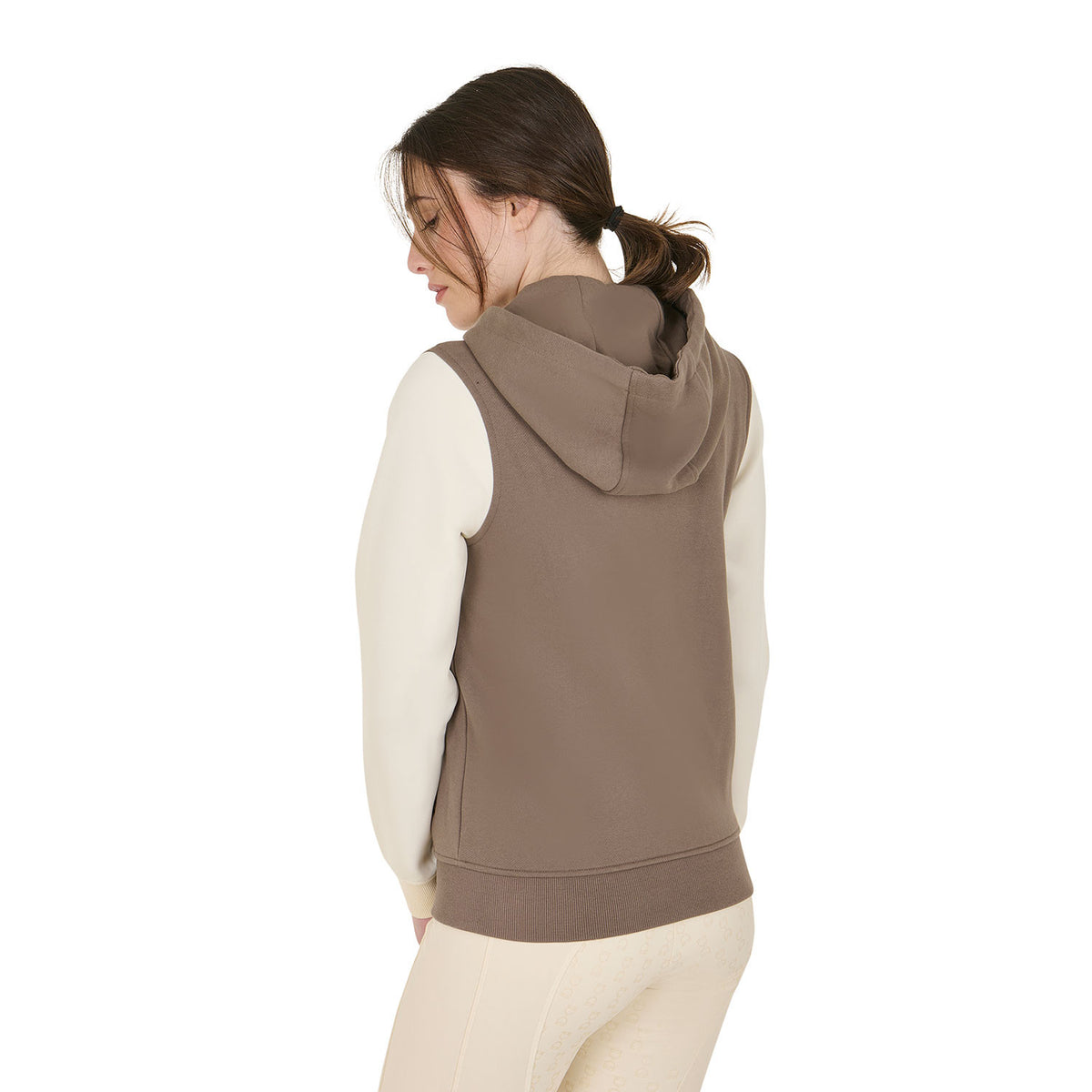 Equestro Women's EQ two tone hoodie with front zip