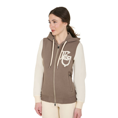 Equestro Women's EQ two tone hoodie with front zip