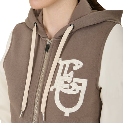Equestro Women's EQ two tone hoodie with front zip