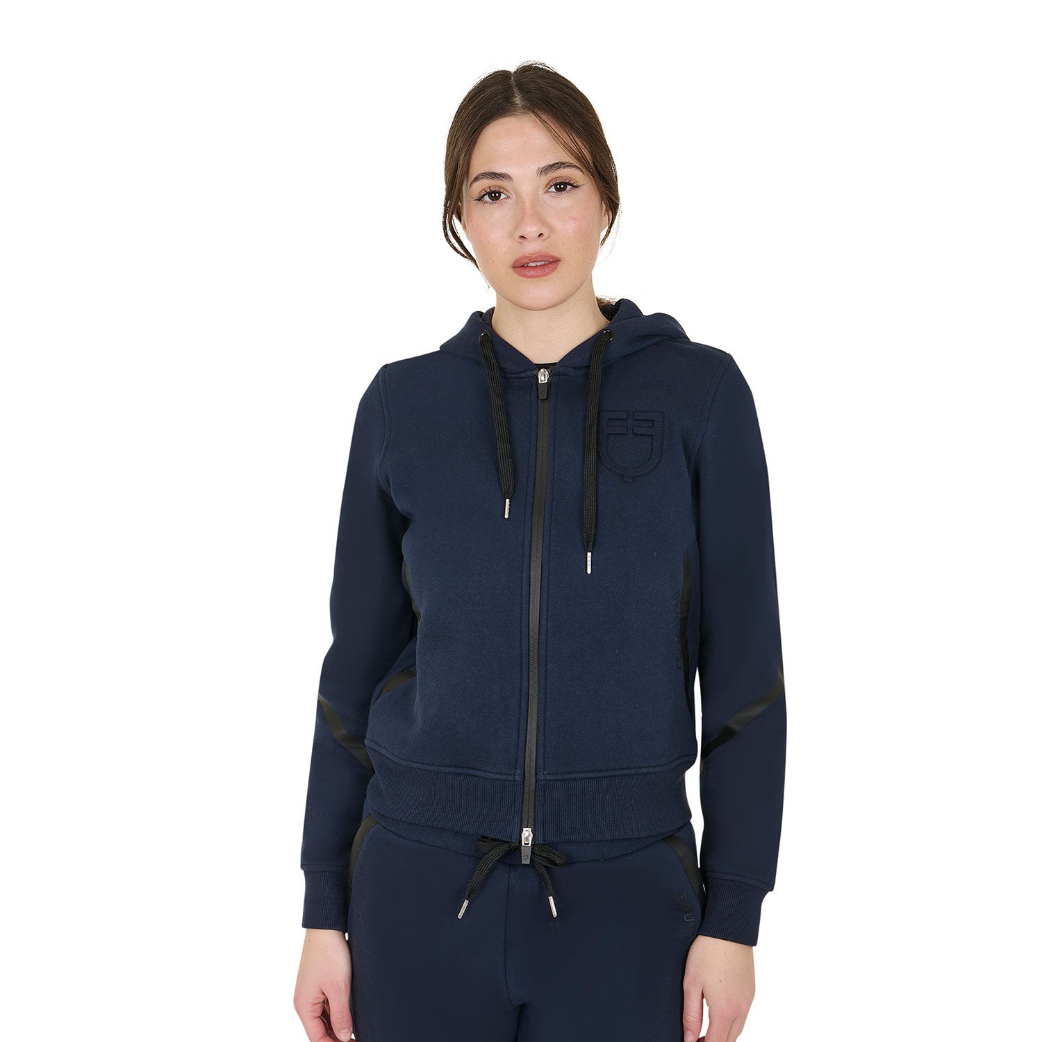 Equestro Women's institutional hoodie with front zip