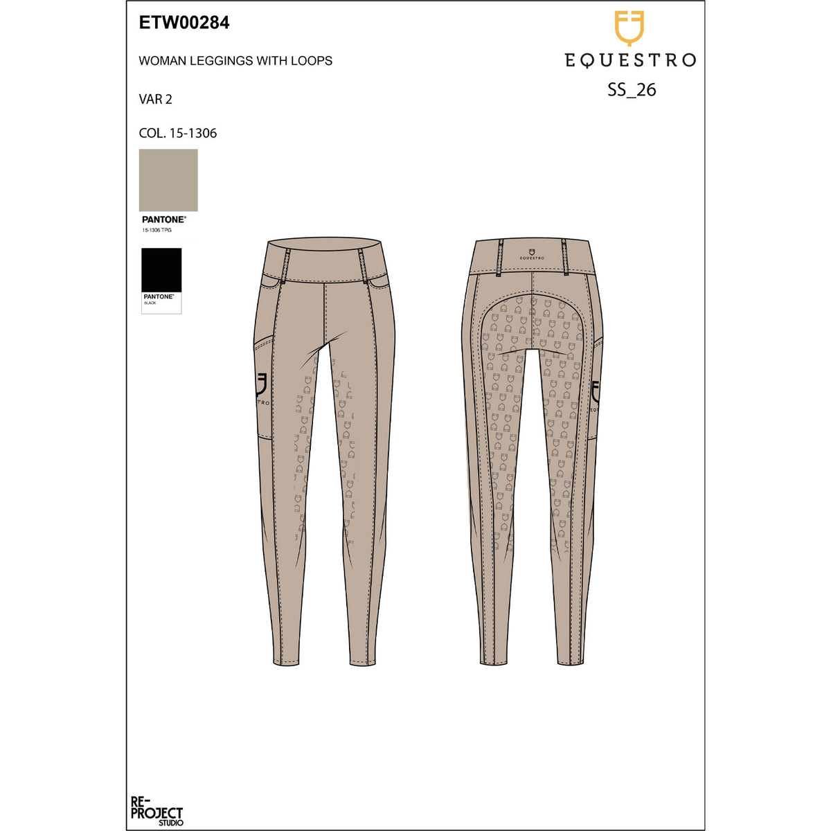 Equestro Women's high-waisted leggings with belt loops