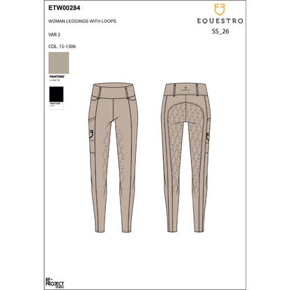 Equestro Women's high-waisted leggings with belt loops