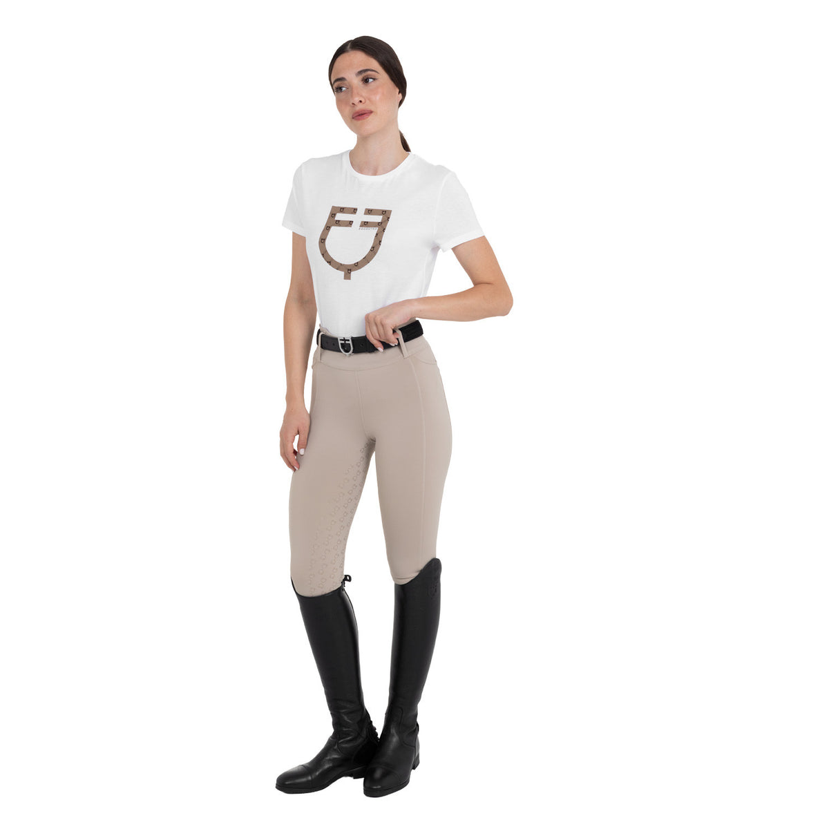 Equestro Women's high-waisted leggings with belt loops