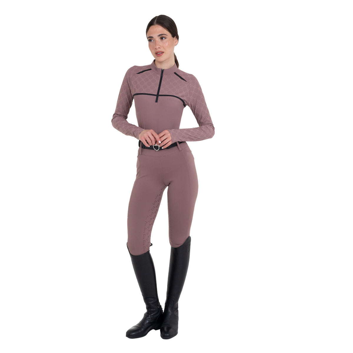 Equestro Women's high-waisted leggings with belt loops