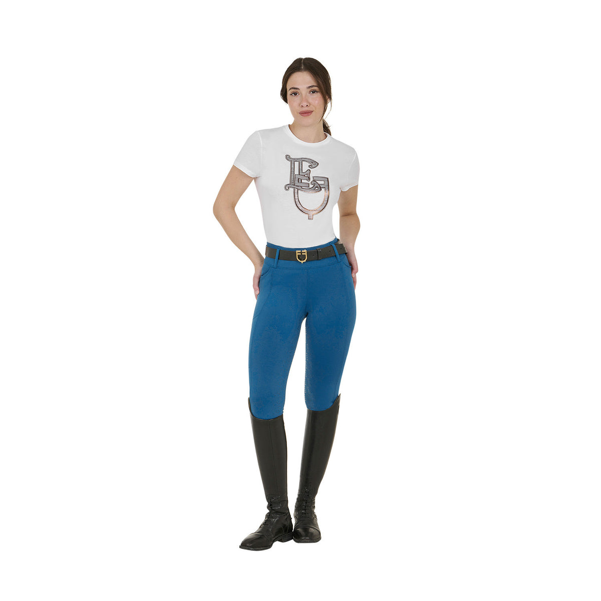 Equestro Women's high-waisted leggings with belt loops