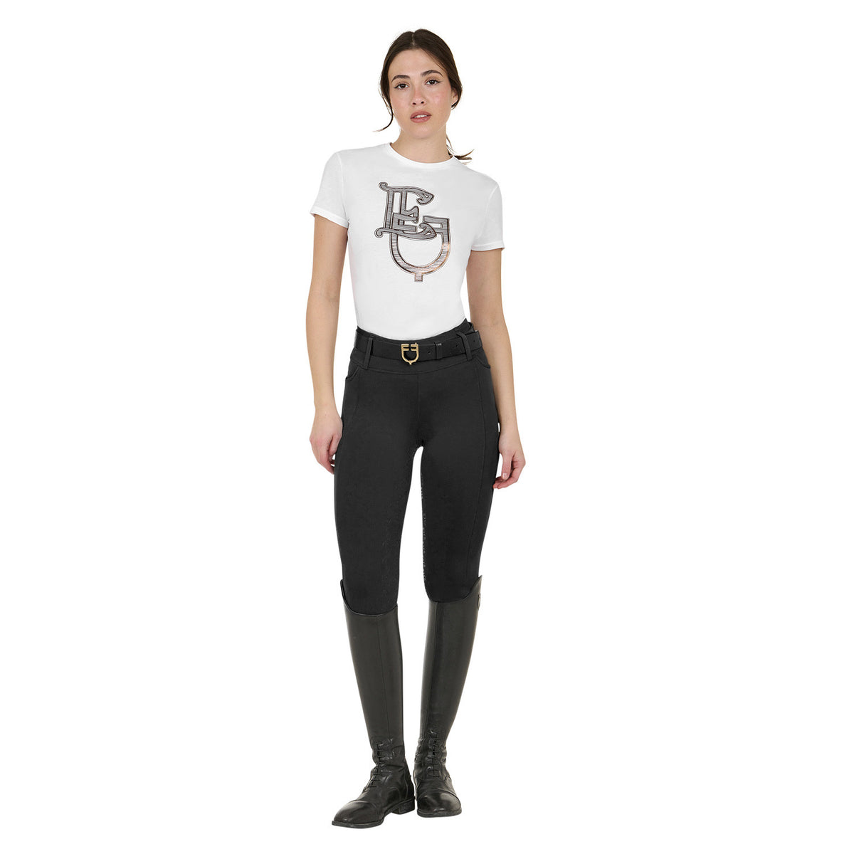 Equestro Women's high-waisted leggings with belt loops