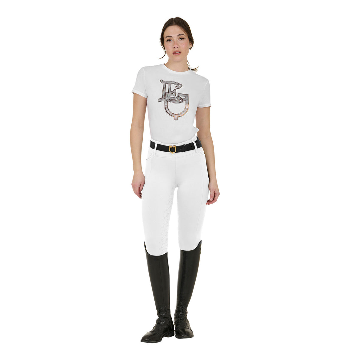 Equestro Women's high-waisted leggings with belt loops