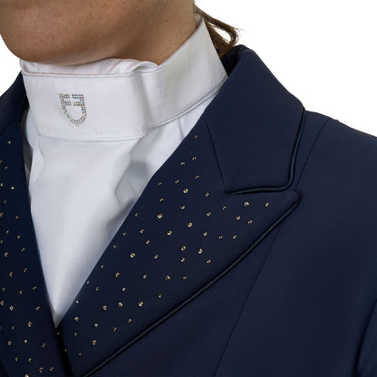 Equestro Women's tailocoat in technical fabric with rhinestones
