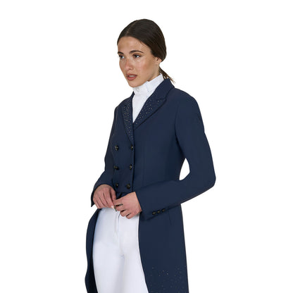 Equestro Women's tailocoat in technical fabric with rhinestones