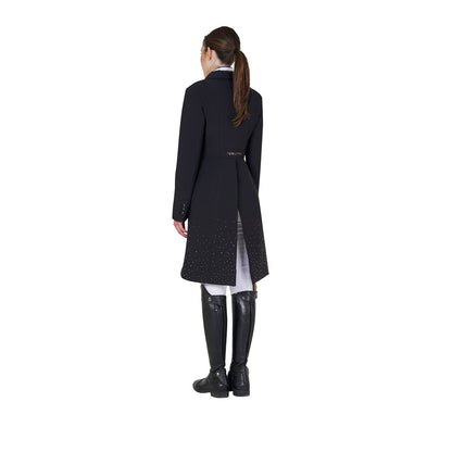 Equestro Women's tailocoat in technical fabric with rhinestones
