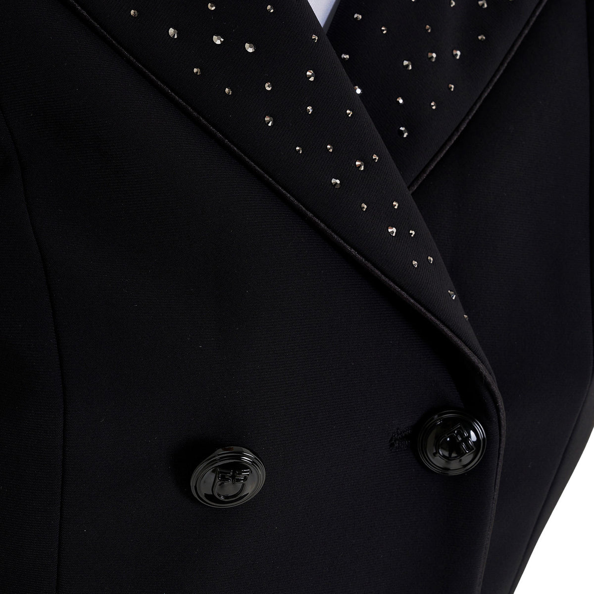 Equestro Women's tailocoat in technical fabric with rhinestones
