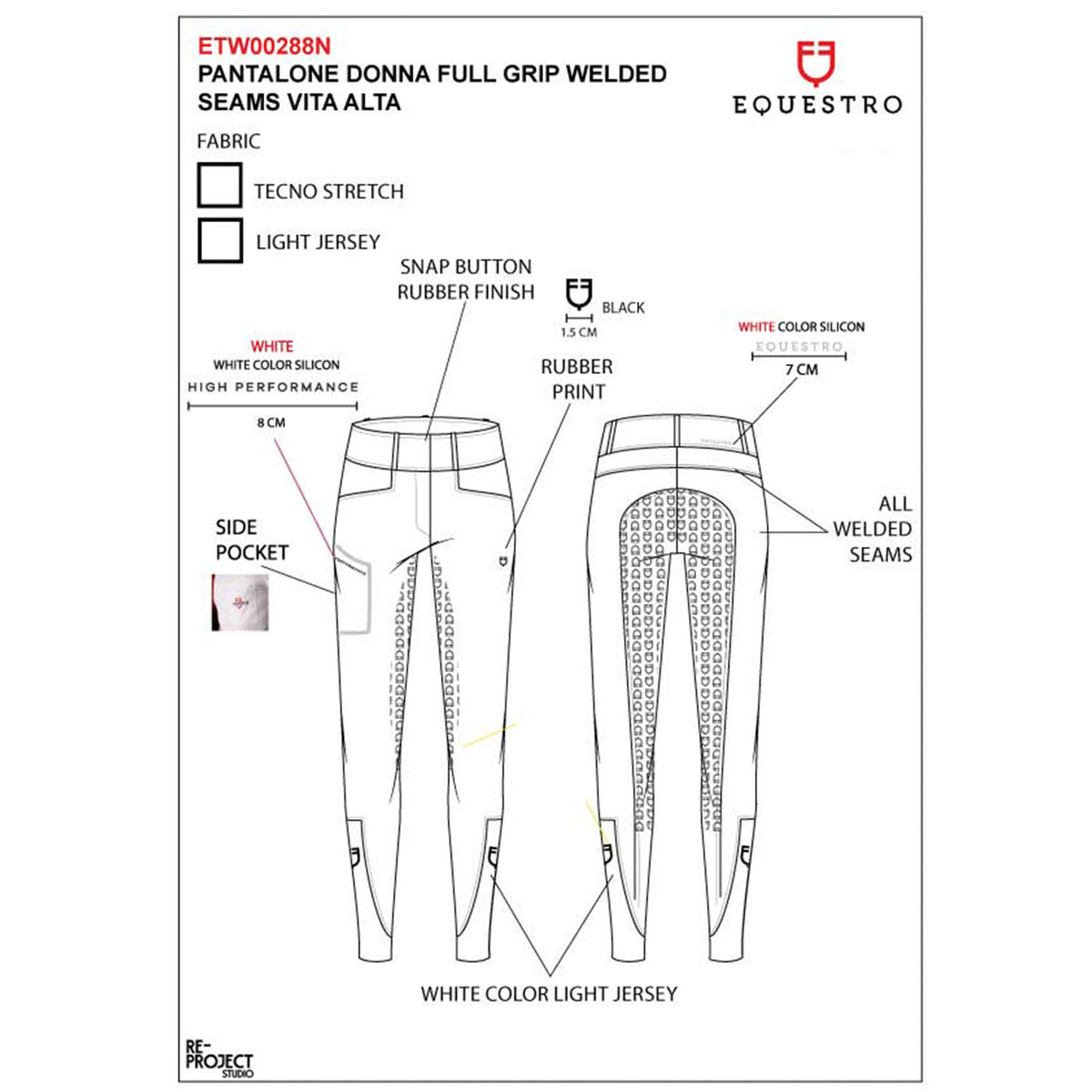 Equestro Woman's ridertechnology full grip high waist breeches