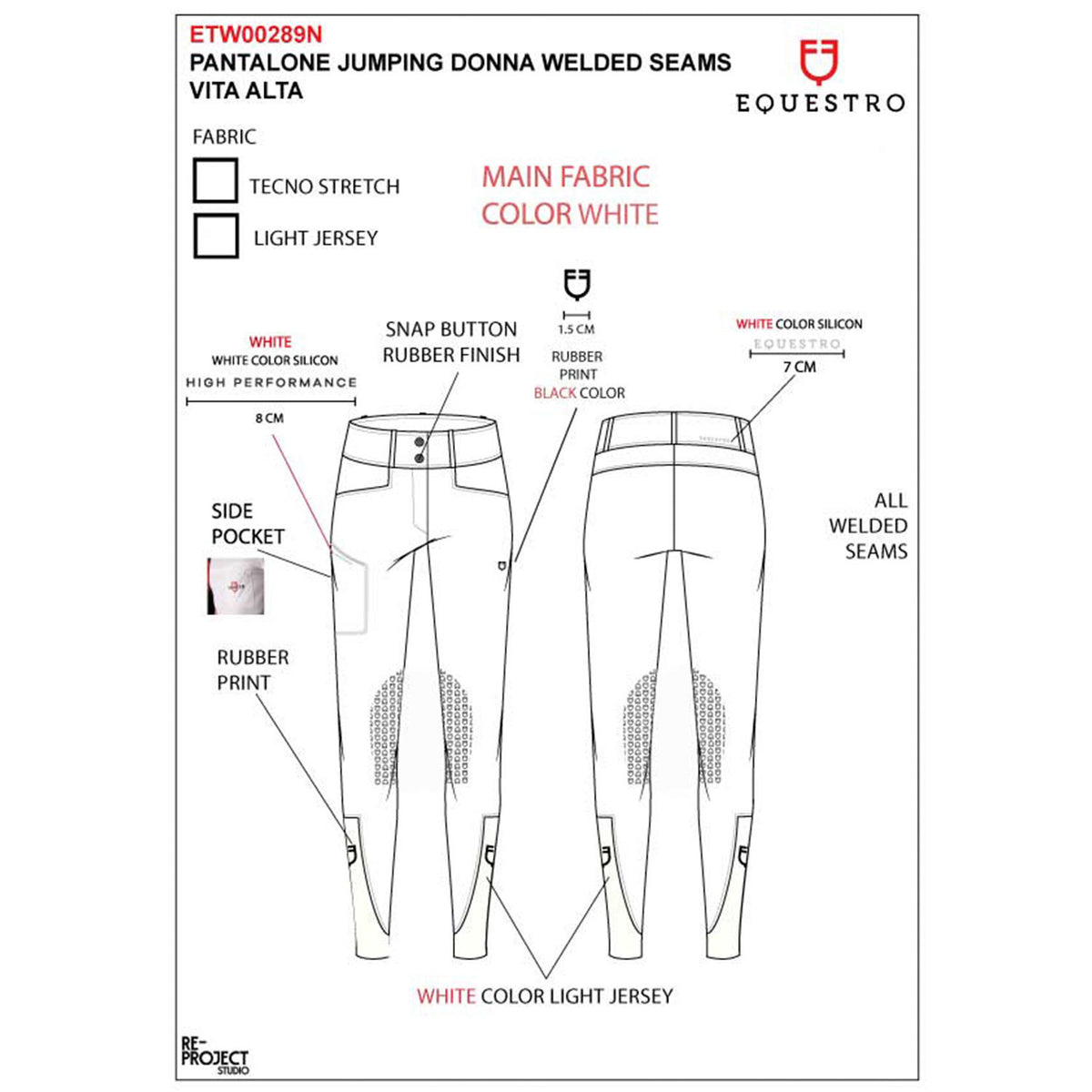 Equestro WOMEN'S RIDERTECHNOLOGY KNEE GRIP HIGH WAIST BREECHES