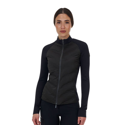 Equestro WOMEN'S RIDERTECHNOLOGY FULL ZIP HIBRYD NYLON+KNIT QUILTED JACKET