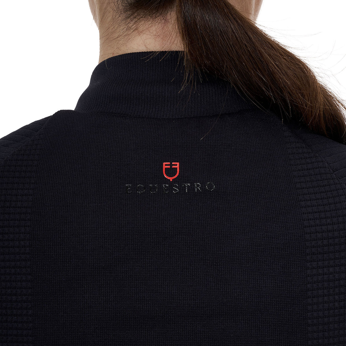 Equestro WOMEN'S RIDERTECHNOLOGY FULL ZIP HIBRYD NYLON+KNIT QUILTED JACKET