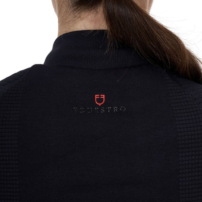Equestro WOMEN'S RIDERTECHNOLOGY FULL ZIP HIBRYD NYLON+KNIT QUILTED JACKET