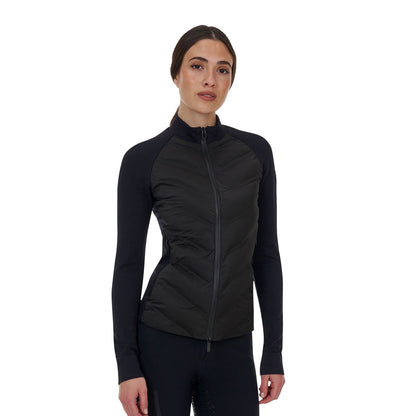 Equestro WOMEN'S RIDERTECHNOLOGY FULL ZIP HIBRYD NYLON+KNIT QUILTED JACKET