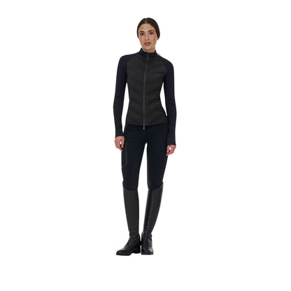 Equestro WOMEN'S RIDERTECHNOLOGY FULL ZIP HIBRYD NYLON+KNIT QUILTED JACKET
