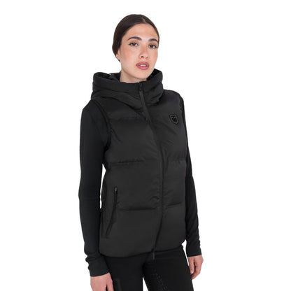 Equestro Women’s technical sleeveless jacket with hood Ridertechnology