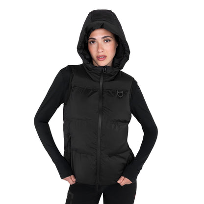 Equestro Women’s technical sleeveless jacket with hood Ridertechnology