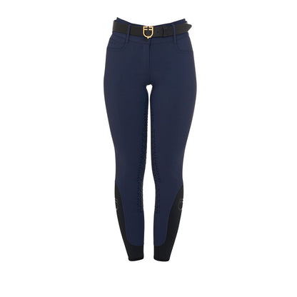 Equestro Women's high-waisted knee grip breeches with fleece lining