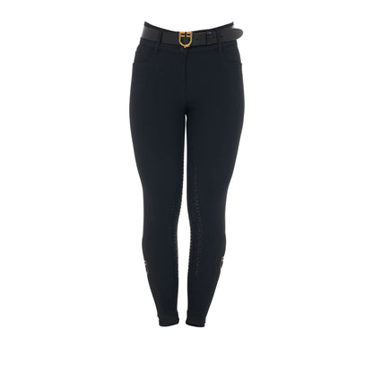 Equestro Women's high-waisted knee grip breeches with fleece lining