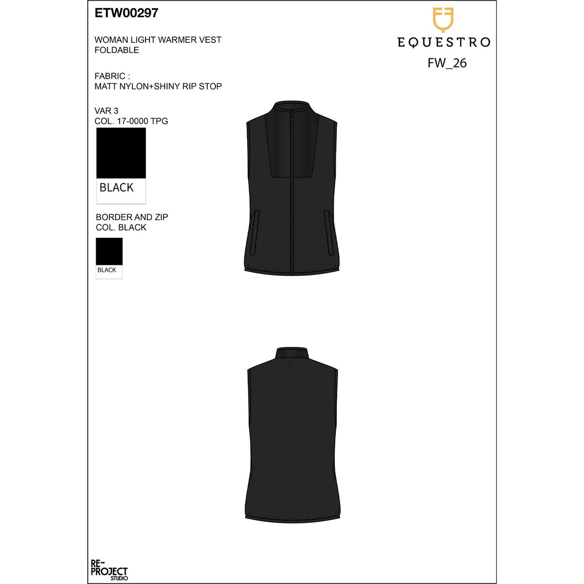 Equestro Women's vest Foldable line