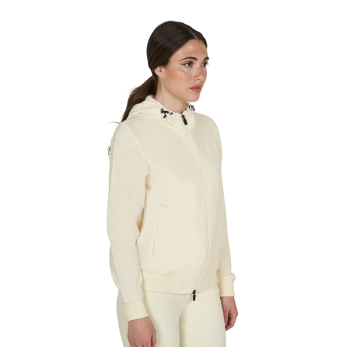 Equestro Women's sweatshirt with adjustable hood and zip