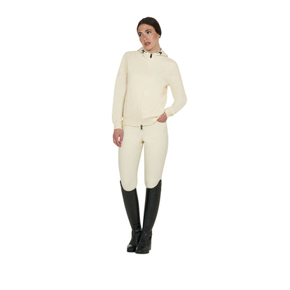 Equestro Women's sweatshirt with adjustable hood and zip