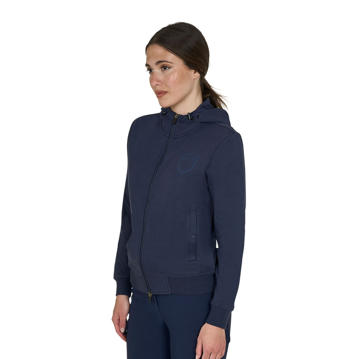 Equestro Women's sweatshirt with adjustable hood and zip