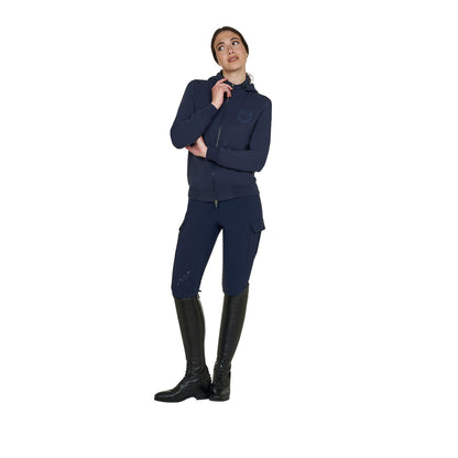 Equestro Women's sweatshirt with adjustable hood and zip