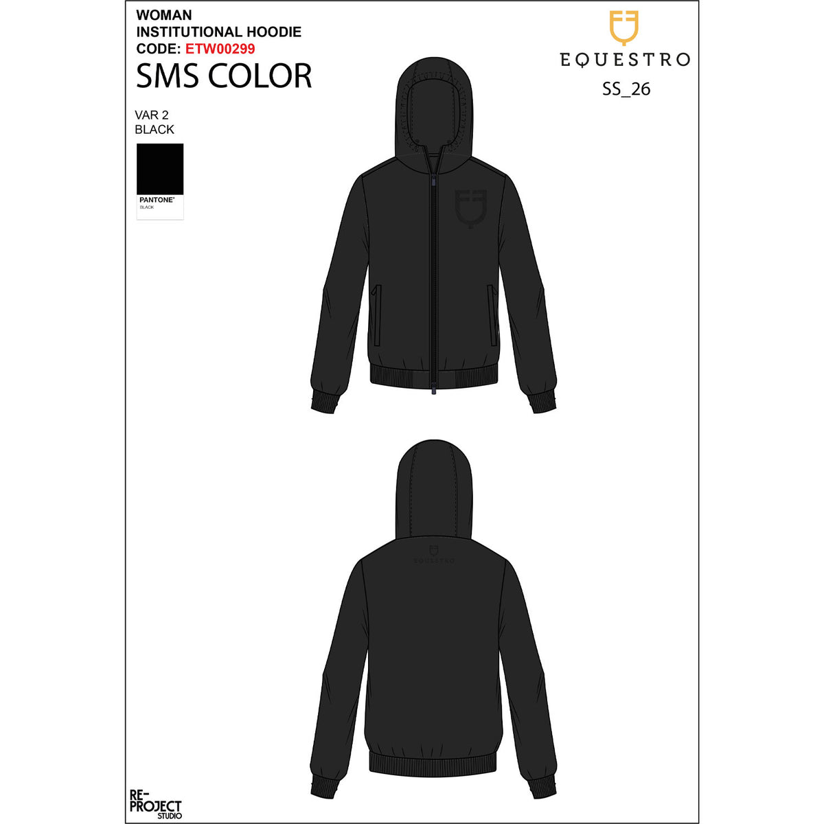 Equestro Women's sweatshirt with adjustable hood and zip