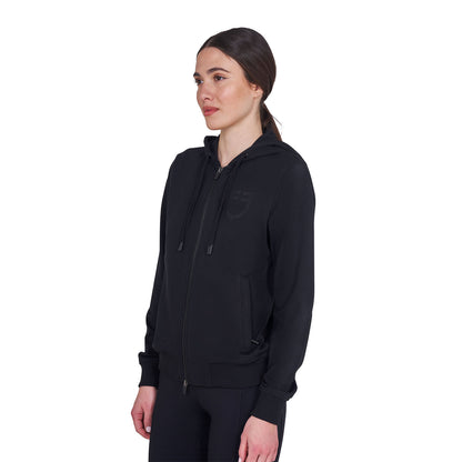 Equestro Women's sweatshirt with adjustable hood and zip