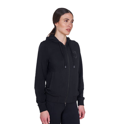 Equestro Women's sweatshirt with adjustable hood and zip