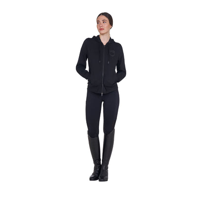 Equestro Women's sweatshirt with adjustable hood and zip