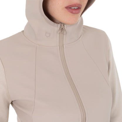 Equestro Women's technical hooded sweatshirt with micro-mesh inserts