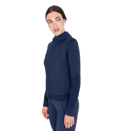 Equestro Women's technical hooded sweatshirt with micro-mesh inserts