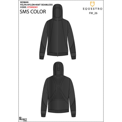 Equestro Women's technical hooded sweatshirt with micro-mesh inserts