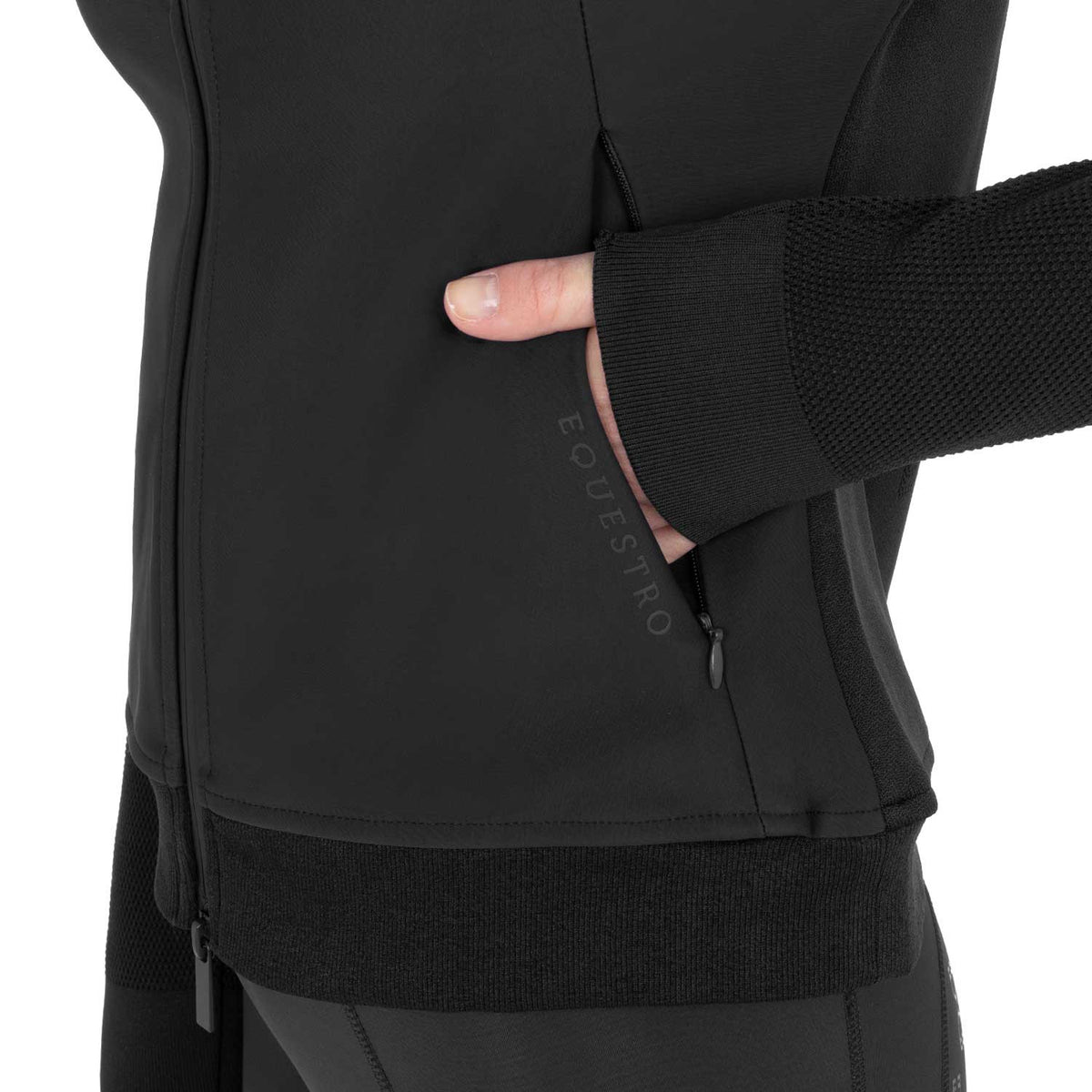 Equestro Women's technical hooded sweatshirt with micro-mesh inserts
