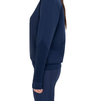Equestro Women's technical crewneck sweatshirt with micro-mesh inserts