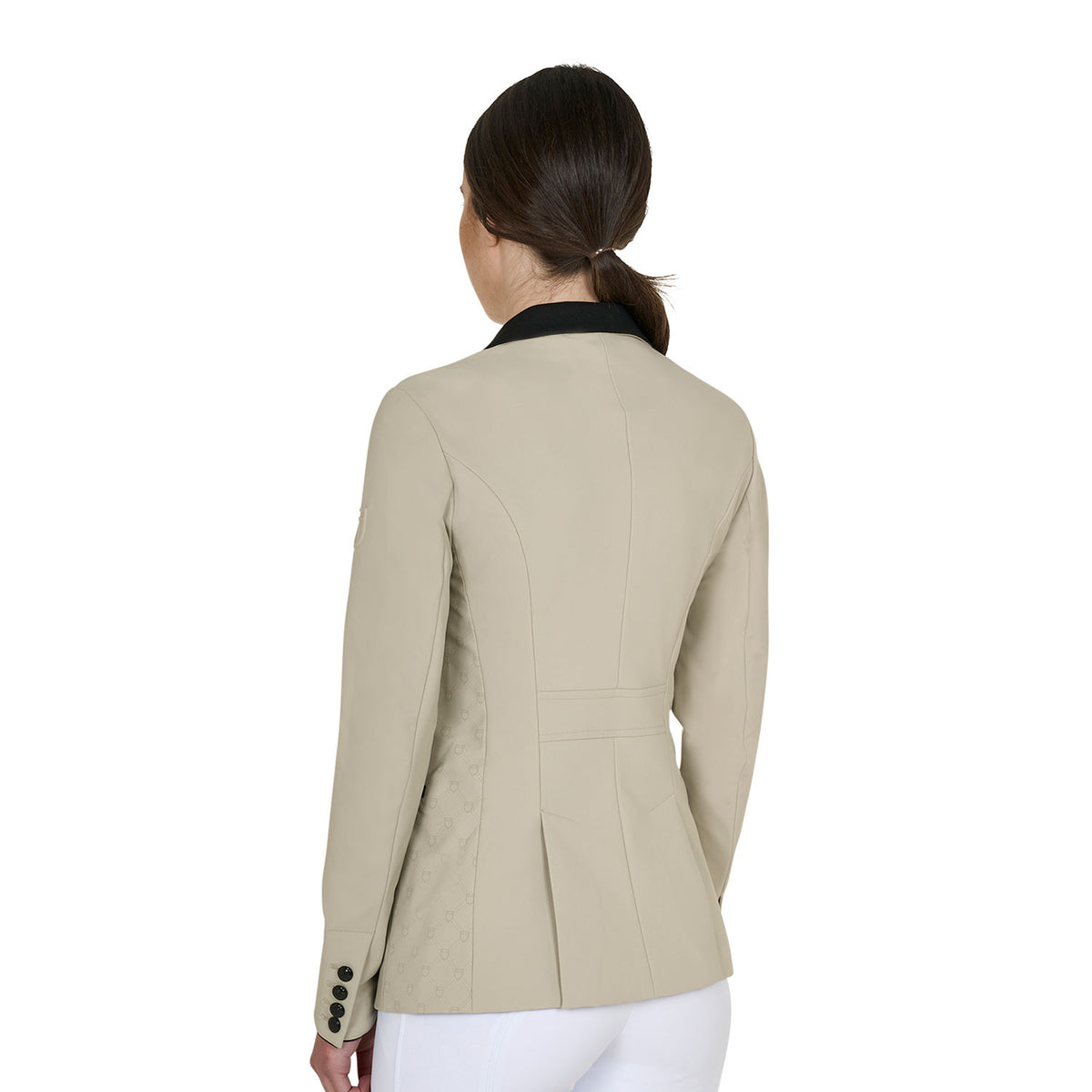 Equestro Women's Monogram competition jacket with three buttons