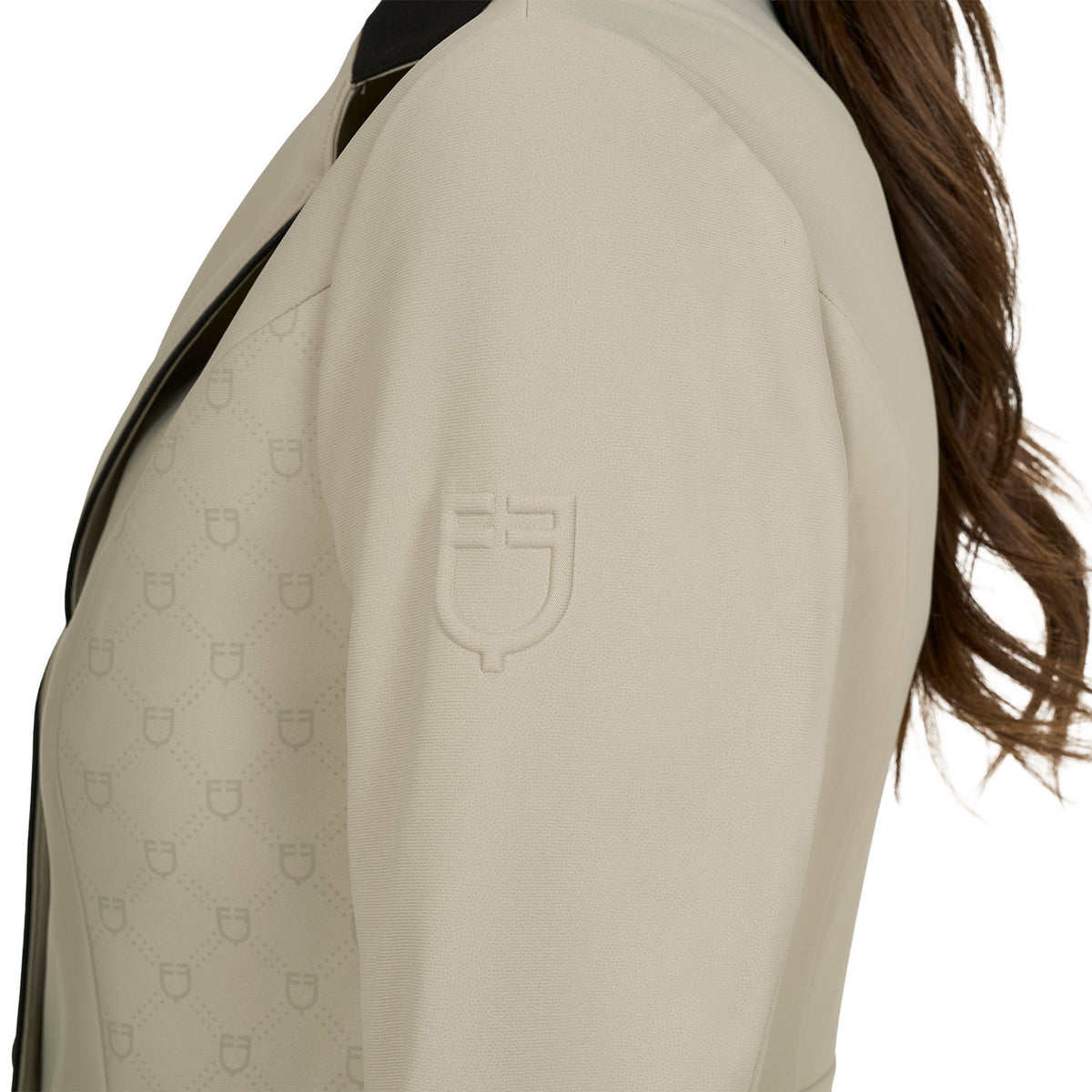 Equestro Women's Monogram competition jacket with three buttons