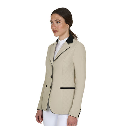 Equestro Women's Monogram competition jacket with three buttons